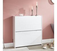 Narrow Shoe Storage White 2 Doors 2 Shelves
