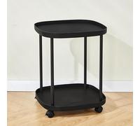 Narrow Side Table - 2 Tier Compact Coffee Snack for Small Living Rooms and Nightstands, Perfect Spaces