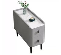 Narrow Side Table for Living Room Light Gray Sofa Cabinet with 2 Drawers Stylish Sideboard for Small Spaces 25x80x60cm Modern Design Compact Storage Solution