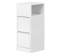 Narrow Side Table, Slim End Table with 2 Drawers, 1 Open Compartment, Cloud White1 / 1