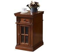 Narrow side table with drawer, spacious bedside table for the bedroom, no assembly required, ideal for cafes and private use.