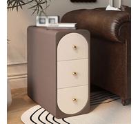 Narrow Side Table with Storage Drawer,Slim End Tables with 3-Tier Shelves,Solid Wood Legs,Stable Frame,for Small Spaces Bedroom