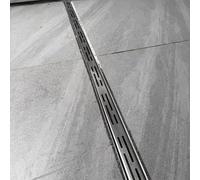 Narrow Slender Stainless Steel Drainage Channel with Removable Grate Cover 3.5cm Width 20-Pack Exterior Water Drain for Driveway Yard Garden Docks Roads (Silver)