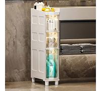 Narrow Slim Floor Cabinet - 3/4/5 Tier Bathroomwith Plastic Drawers & Casters - Compact Storage Solution for Small Spaces Gaps & Toilet Paper - Sturdy Dresser Tower