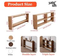 Narrow Slim Hallway Table - 2-Tier Entryway Sto Unit, Space-Saving Console Table in Light Walnut h, Perfect for Entryway & Living Room Decor, 120x10x69cm