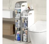 Narrow Slim Storage Cabinet with Clear Drawers 7" Bathroom on Wheels Ideal for Kitchen Laundry Living Room or Toilet Gap (3/4/5 Tier Options)