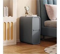 Narrow Sofa Side Table|Minimalist Slim Bedside End Table with 2 Drawers|Microfiber Leather Nightstand Wood Bedroom Furniture for Small Spaces of(Size:20cm,Color:I)