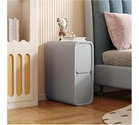 Narrow Sofa Side Table|Minimalist Slim Bedside End Table with 2 Drawers|Microfiber Leather Nightstand Wood Bedroom Furniture for Small Spaces of(Size:20cm,Color:G)