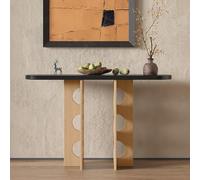 Narrow Solid Wood Console Table, Chinese Style Accent Table for Entryway & Living Room, Slim Sofa Table for Hallway, Fully Assembled Wooden Furniture