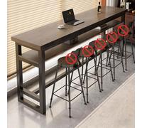 Narrow Solid Wood Console Table - Industrial Style Bar Table for 2-3 People t for Entryways Living Rooms Restaurants Cafés - Grey Double Layer 100x40 cm