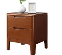 Narrow Solid Wood Nightstand - Modern Bedside Chest with 2 Storage Drawers, Stylish End Table for Bedroom, 42x40x50 cm, Space-Saving Furniture Solutions