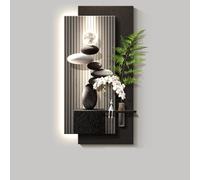 Narrow Space Vertical Wall Decor Set for Small Home Hanging Paintings, 3d Art Painting with Led Light, Modern Luxury, Entrance Murals for Entryway, Living Room, Hallway(Black1,60 * 120cm/23.6 * 47.2