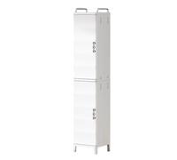Narrow Storage Cabinet, Slim Tall Organizer for Bathroom, Living Room, Bedroom with Doors and Shelves, Plastic Construction