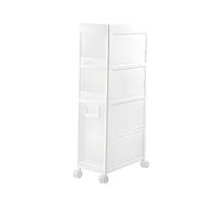 Narrow Storage Cabinet with Drawers, 2/3/4 Tier Slim Waterproof Plastic Rolling Cart on Wheels for Small Spaces, Ideal for Bathroom and Kitchen, Dimensions: 20x39x105cm