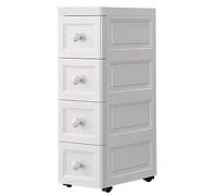 Narrow Storage Cabinets with Wheels,Drawer Cabinet,Sturdy Structure,Ample Storage Space,for Living Room,Kitchen,Bathrooms 4-Tier