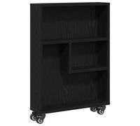 vidaXL Narrow Storage Trolley Black Oak 48 x 13 x 68 cm