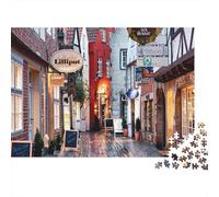 Narrow Street Jigsaw Puzzle 1000 Pieces Recycled Paper Shop Alley Puzzles for Elderly Educational Game Decompression Relieve Senile Dementia Gift 70x50cm/1000pcs
