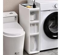 Narrow Tall Bathroom Floor Cabinet - Slim Vertical Storage Unit with 2/3/4/5/6 Large Capacity Plastic Drawers Rolling Drawer Cart for Space-Saving Next to Toilet