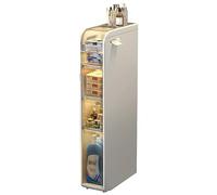 Narrow Tall Bathroom Storage Cabinet with Clear Drawers:Rolling Casters, Freestanding for Kitchen, Hallway, Living Room, Bedroom, Laundry,:Toilet Gap