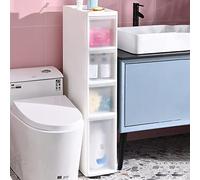 Narrow Tall Bathroom Storage Cabinet with Wheels Slim 2/3/4/5/6 Drawer Unit Space-Saving rage Tower Ideal for Small Spaces Next to Toilet Plastic