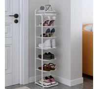 Narrow Tall Metal Shoe Rack 8 Tier Vertical Shoe for Entryway & Bedroom Space Saving Shoe Tower Stylish Storage Solution for Shoes