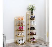 Narrow Tall Metal Shoe Tower 8 Tier Vertical Shoe Rack for Entryway and Bedroom Space Saving Shoe Stylish Storage Solution for Home