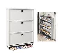 Narrow Tall Rattan Console Table with Drawer & Adjustable Shelf White - Stylish Storage Solution for Living Room Entryway or Bedroom