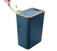 Narrow Trash Can With Lid - Garbage Bin Wastebasket - Bathroom Trash Can, Push Top Waste Basket, Modern Thin Trash Waste Basket, Dog Proof litter Container For Bedroom, Kitchen, Craft