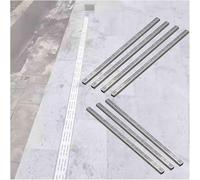 Narrow Trench Drain Grate System - 7 Pack Slim Drainage Gutter for Yard & Patio Ideal for Driveways & Garage 1-3/8" to 7-7/8" WidthSilver Finish.
