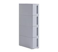 Narrow Trolley with 4 Drawers, Cabinet with Wheels for Kitchen Bathroom, Grey
