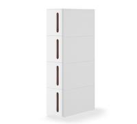 Narrow Trolley with 4 Drawers, Cabinet with Wheels for Kitchen Bathroom, White + Brown