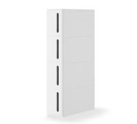 Narrow Trolley with 4 Drawers, Cabinet with Wheels for Kitchen Bathroom, White + Grey