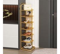Narrow Vertical 10 Tier Shoe Rack, shoe cabinet for entryway, Tall Slim Rack for Small Spaces Organizer Shoe Shelf Shoe Tower (Color : Gold, Size : 7-Tier)