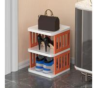 Narrow Vertical Shoe Rack nizer Slim Open Storage Tower for Entryway Hallway Closet Living Room - Compact Shoe Storage (Orange 37cm/14.6in)