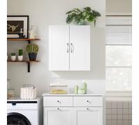 Narrow Wall Cabinet Mounted Storage White Bathroom Unit With Adjustable Shelf And 2 Doors,width 20Cm,sobuy Frg231-T-W