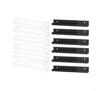 Narrow Wall Mounted Floating Shelves for Vinyl Records 6 Pack Clear Acrylic Display Stands Featuring Reinforced Construction and Front Lip (black)