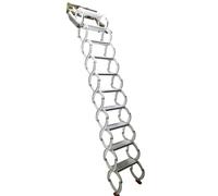 Narrow Wall-Mounted Pull Down Attic Ladder Folding Metal Loft Steps Manual Extension Staircase (2.6-3.1m) - Space-Saving Attic Access Solution