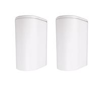 Narrow White Plastic Kitchen Trash Cans - Set of 2, Bathroom Garbage Bins, Compact Waste Baskets for Small Spaces, Stylish & Functional Home nization