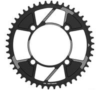 Narrow Wide Chainring 104BCD for, Aluminium Alloy Sprocket Black with Anti Drop Design, Single Speed Conversion Kit, Tooth Profile Upgrade, 40T-52T Options for Off Road Cycling(46T)