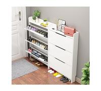 Narrow Wooden Shoe Rack Stylish Tilted Design SpaceSaving Storage Solution for Small Hallways & Entryways Efficient Shoe Orga for Limited Spaces