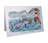 Narrowboats Narrow Boats Humour Cartoon A5 Funny Blank Greeting Card by Armand Foster