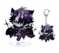 narukami Genshin Impact Cute Character Acrylic Figure Stand and Keychain Set for Game Player or Fans, Wriothesley, Medium