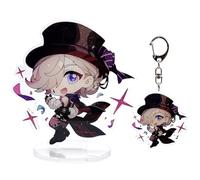 narukami Genshin Impact Cute Character Acrylic Figure Stand and Keychain Set for Game Player or Fans, Lyney, Medium