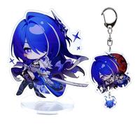 narukami Honkai Star Rail Acrylic Stand Figure Keychain Set, Character Stand Figure with Keychain, Acheron, Medium