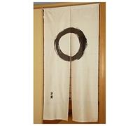 NARUMI 鸣海 Fukui Textile Factory Noren Curtain Tapestry Enso Circle Beige Long Type