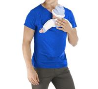 NARUPE Mens Baby Carrier Shirts Multifunctional Pocket Kangaroo for Dad and Baby V Neck Short Sleeve Casual T Shirt (Blue,XL)