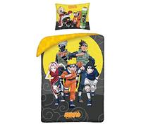 Naruto 5 Characters Kakashi Sasuke Sakura Single Duvet Cover 140x200 Gift | Reversible bedding | Natural multicolour cotton | Official manga licence | Teens | Gift idea | Machine washable