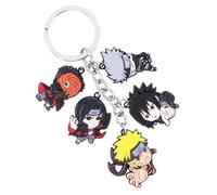 Naruto Anime Keychain - Durable Metal Merch with Naruto, Sasuke, Kakashi, Itachi & Tobi Charms - Rugged Naruto Key Ring for Backpacks, Keys, Cosplay - Gift-Boxed Anime Gifts for Men & Fans