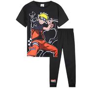 Naruto Boys Pyjamas Anime PJs Set T-Shirt Long Bottoms Soft Breathable Teens Nightwear Loungewear Sleepwear Gifts for Boys (7-8 Years, Black)