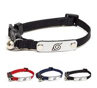 Naruto Breakaway Cat Collars for Girl & Boy Cats | Officially Licensed Naruto Shippuden Hidden Leaf Village Pet Accessories & Gifts, (8.5” to12”) Adjustable Cute Kitten Collar with Bell (Black, Ninja)